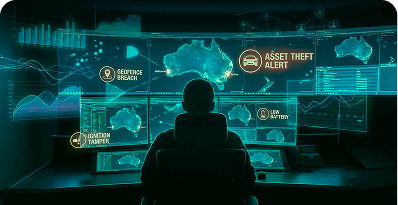 24/7 vehicle monitoring service showing continuous tracking, alerts, and real-time security surveillance.